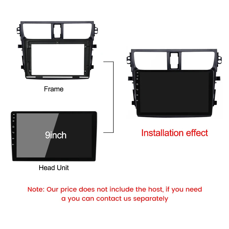 9'' Car Radio Frame Cable Dash Mount Kit for Suzuki Celerio 2015-2018 Android Stereo Plast | AUTOKITSHOP