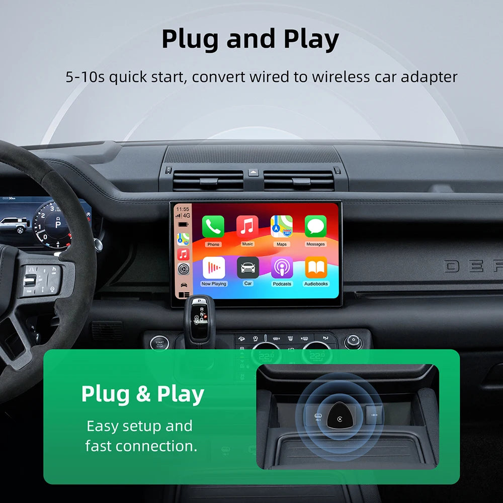 Wireless CarPlay Android Auto Adapter USB Dongle Smart Mini Box Plug And Play Universal Fo | AUTOKITSHOP