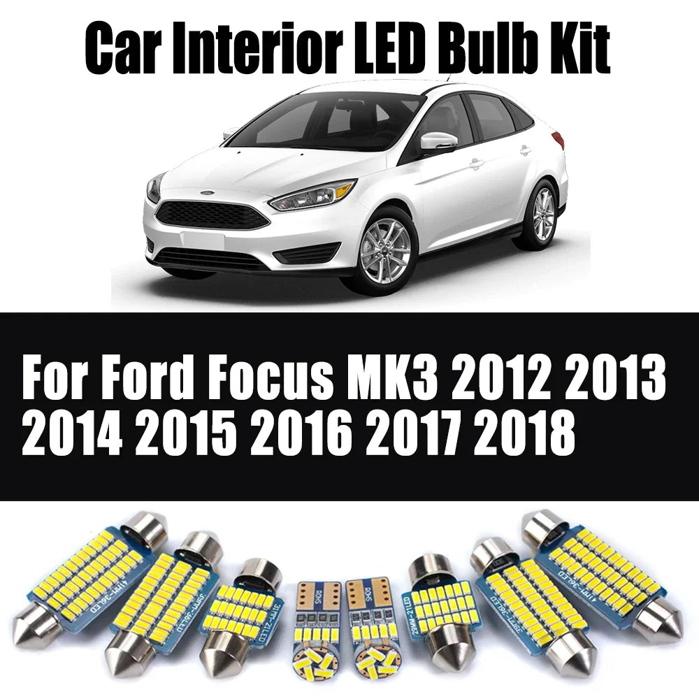 14-Piece LED Interior Light Kit for Ford Focus MK3 - Canbus Error-Free Bulbs | AUTOKITSHOP