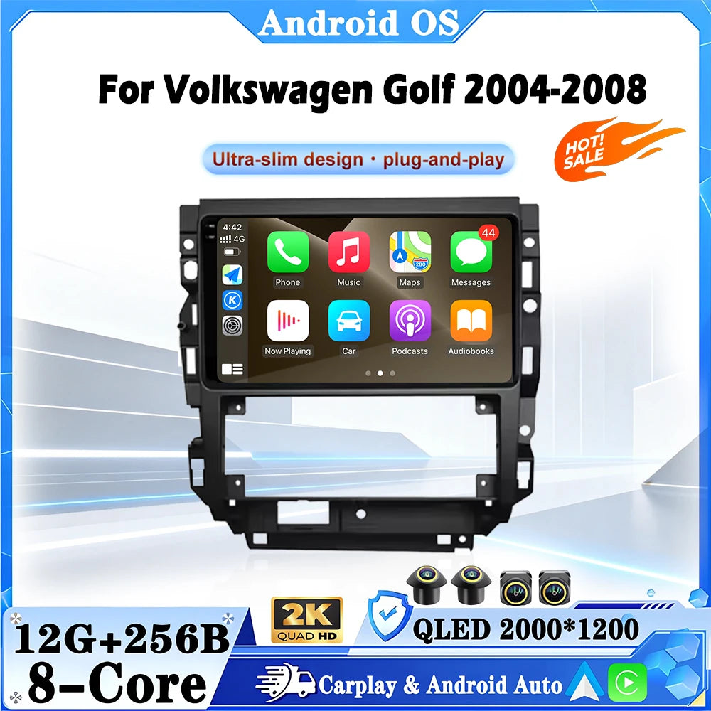 For Volkswagen Golf 2004-2008 Android Auto Wireless Carplay Car Radio Multimedia Player GP