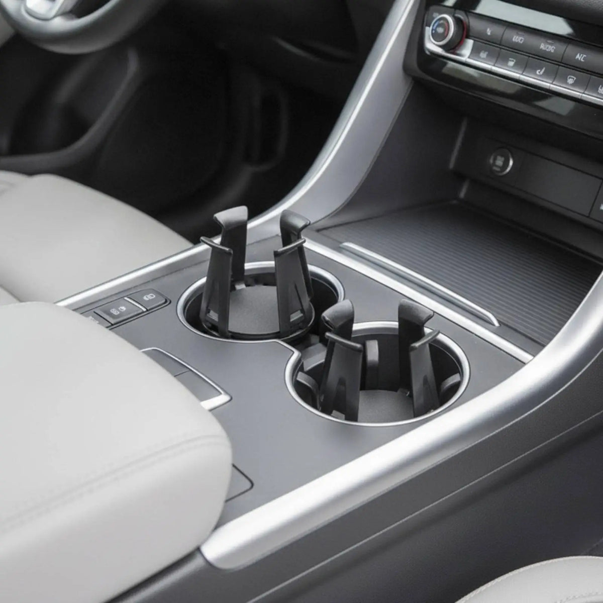 Car Cup Holder Limiter Anti-Bump Cup Holder Limiter with Flexible Arms - Automotive LED Light