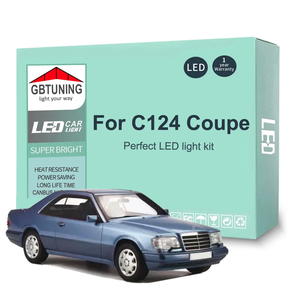 12-Piece LED Interior Light Kit for Mercedes Benz E Class C124 Coupe 1987-1997 - Canbus Dome Map Door Trunk Bulbs | A...