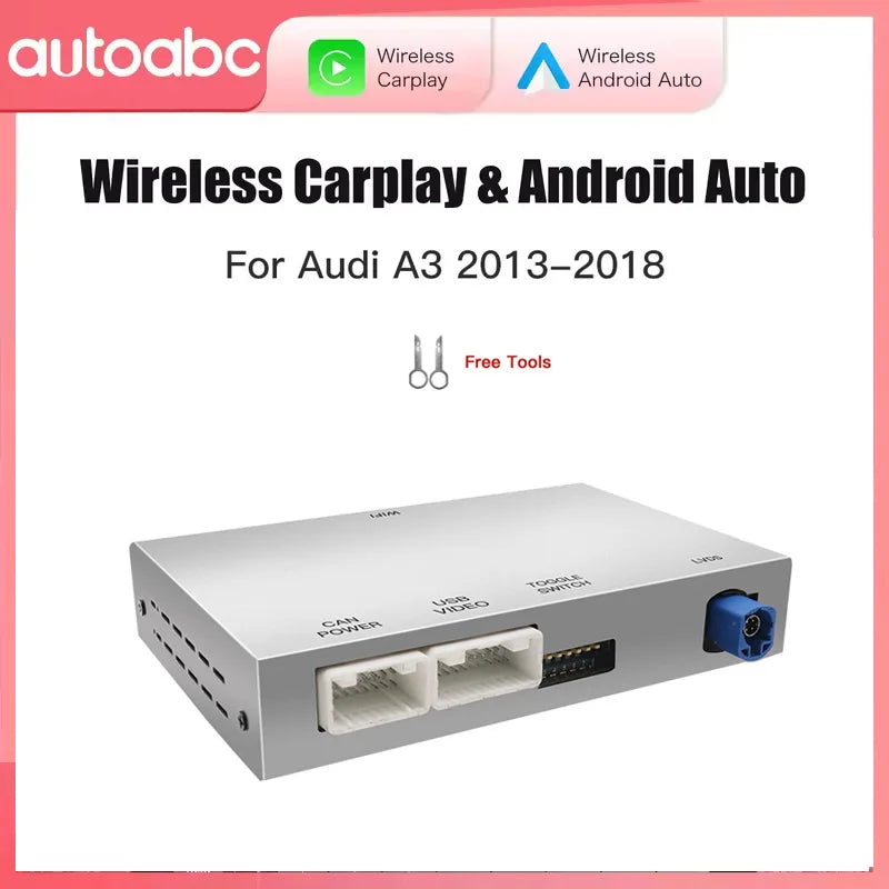 AUTOABC Wireless CarPlay Android Auto Interface for Audi A3 8V A4 B9 A5 Q2 Q5L AirPlay Mir