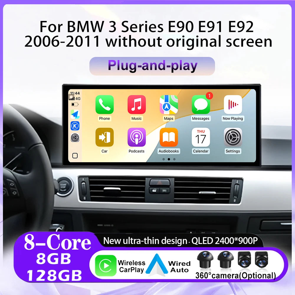 12.3“ Android 16 For BMW 3 Series E90 E91 E92 2006-2011 without original screen Car Radio