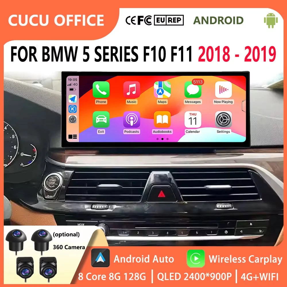 Android 15 Carplay Auto Accessories Navi GPS Stereo Car Video Multimedia Player for BMW 5  | AUTOKITSHOP