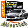 ZITWO 18Pcs Complete LED Interior Dome Luggage Door Light Plate Bulb Kit For Peugeot 407 2004 20 - Canbus LED Car Light
