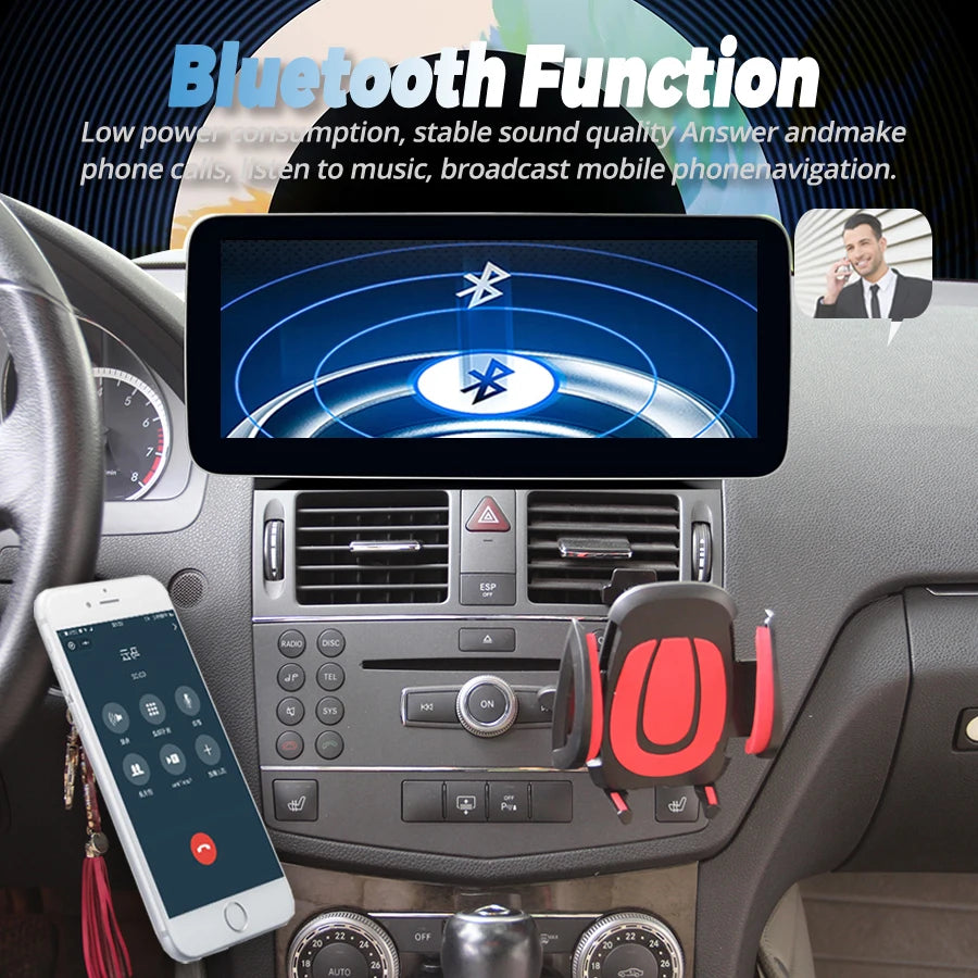 CARPLAY For Benz C class W204 S204 C230 C180 C200 C260 C300 2008 GPS Stereo Android 13 Qle | AUTOKITSHOP