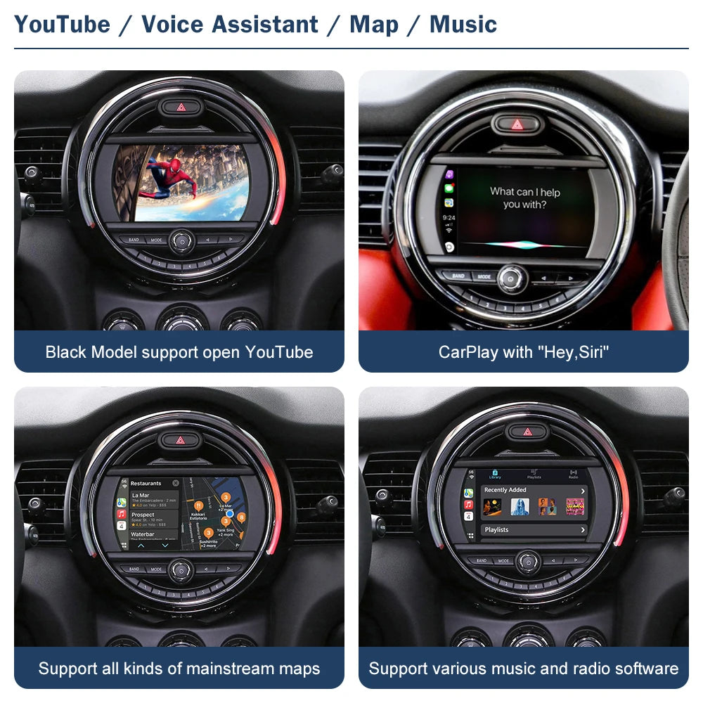 Road Top Wireless Android Auto CarPlay for Mini R55 R56 R57 R58 R59 R60 R61 F54 F55 F56 F5 | AUTOKITSHOP