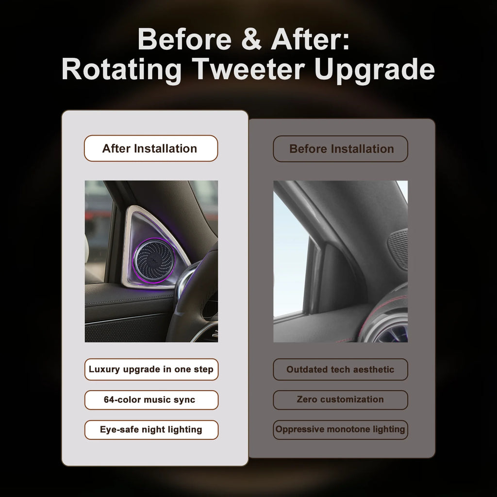 RGB 4D Rotating Tweeter Speaker for Mercedes W214 - RGB LED Ambient Speaker Car Interior Light