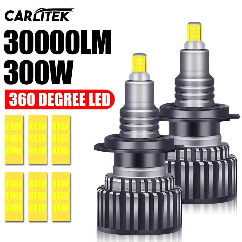 300W 30000LM H7 Led 360 H1 HB3 HB4 9012 HIR2 Led H11 H8 9006 9005 9012 H27 880 881 Car Hea