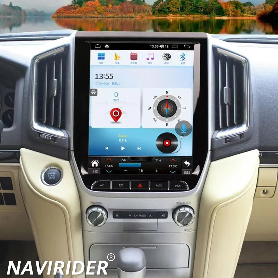 12.1'' Multimedia Video Player Screen For Toyota Land Cruiser VXR Lc200 2016 Car GPS 256GB