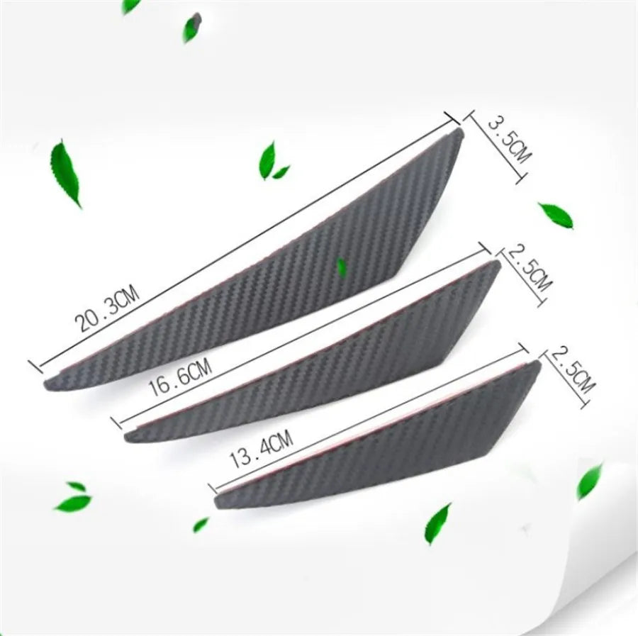 Carbon Fiber Look Car Front Bumper Fins Spoiler Wing Lip Splitter Universal