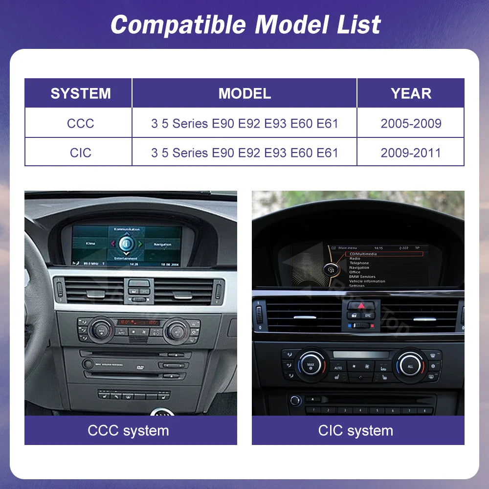 12.3" Ultra Thin Touch Screen For BMW 3 Series E90/E91/E92/E93 5 Series E60 E61 E63 CCC/CI | AUTOKITSHOP