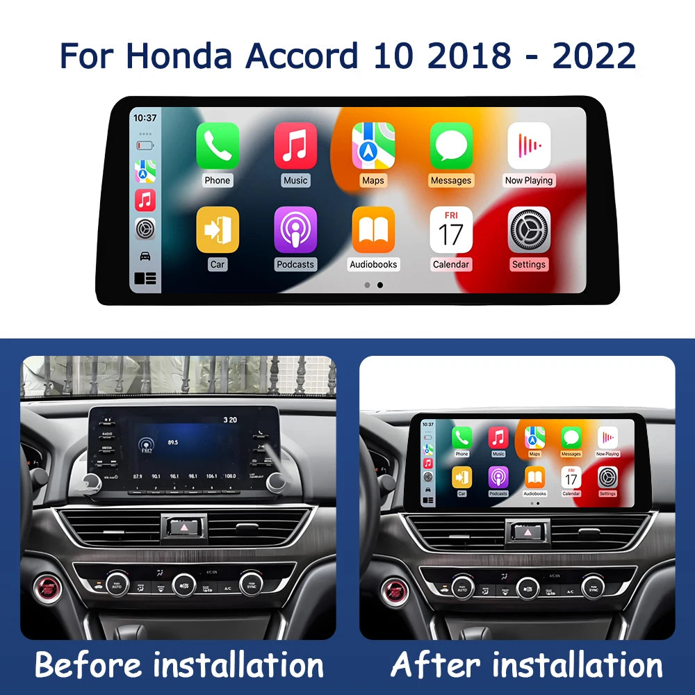 Android OS QLED Car Touch Display Screen for Honda Accord 10 2018 - 2022 Multimedia Radio