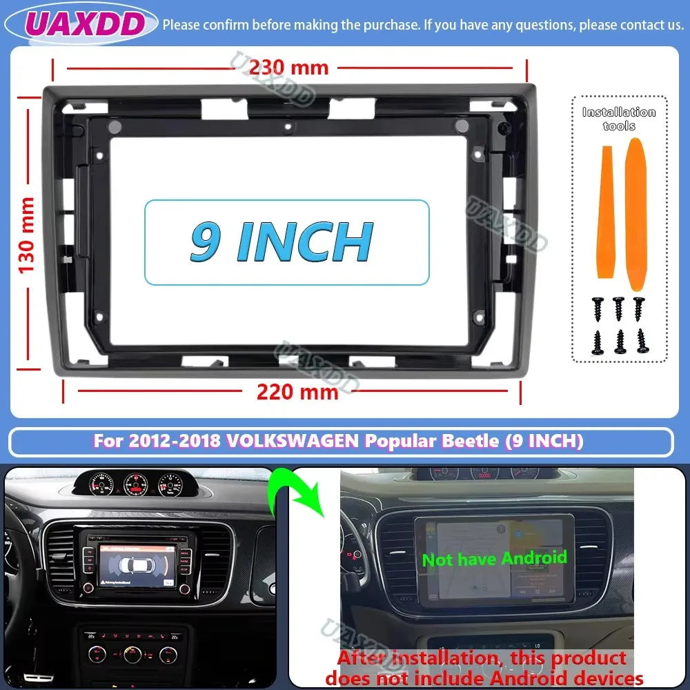 9 Inch Car Frame Fascia Fitting Kit Adapter Canbus Android Radio Audio Dash Panel Bezel Fo