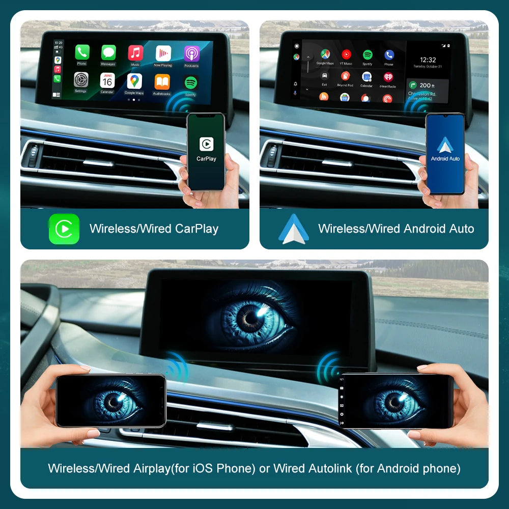 Wireless CarPlay RoadTop for BMW i8 I12 NBT EVO System 2014-2018, with Android Auto Mirror