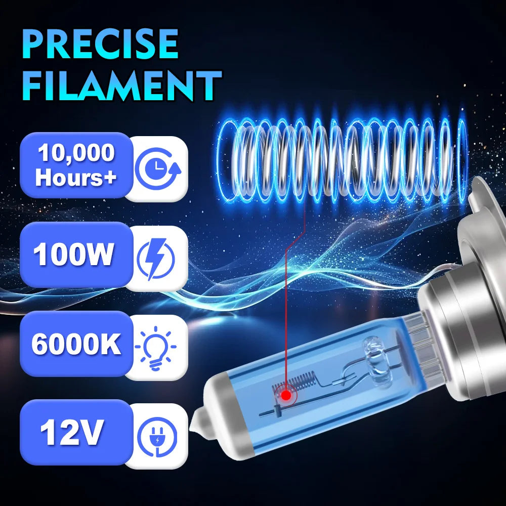 100W Motorcycle Halogen Lights 20000LM Halogen Headlight Bulbs 6000K White For YAMAHA TDM