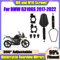 Folding Motorcycle Rearview Mirrors Off Road Adv Wide Side Mirror 8mm 10mm 360° Adjustable