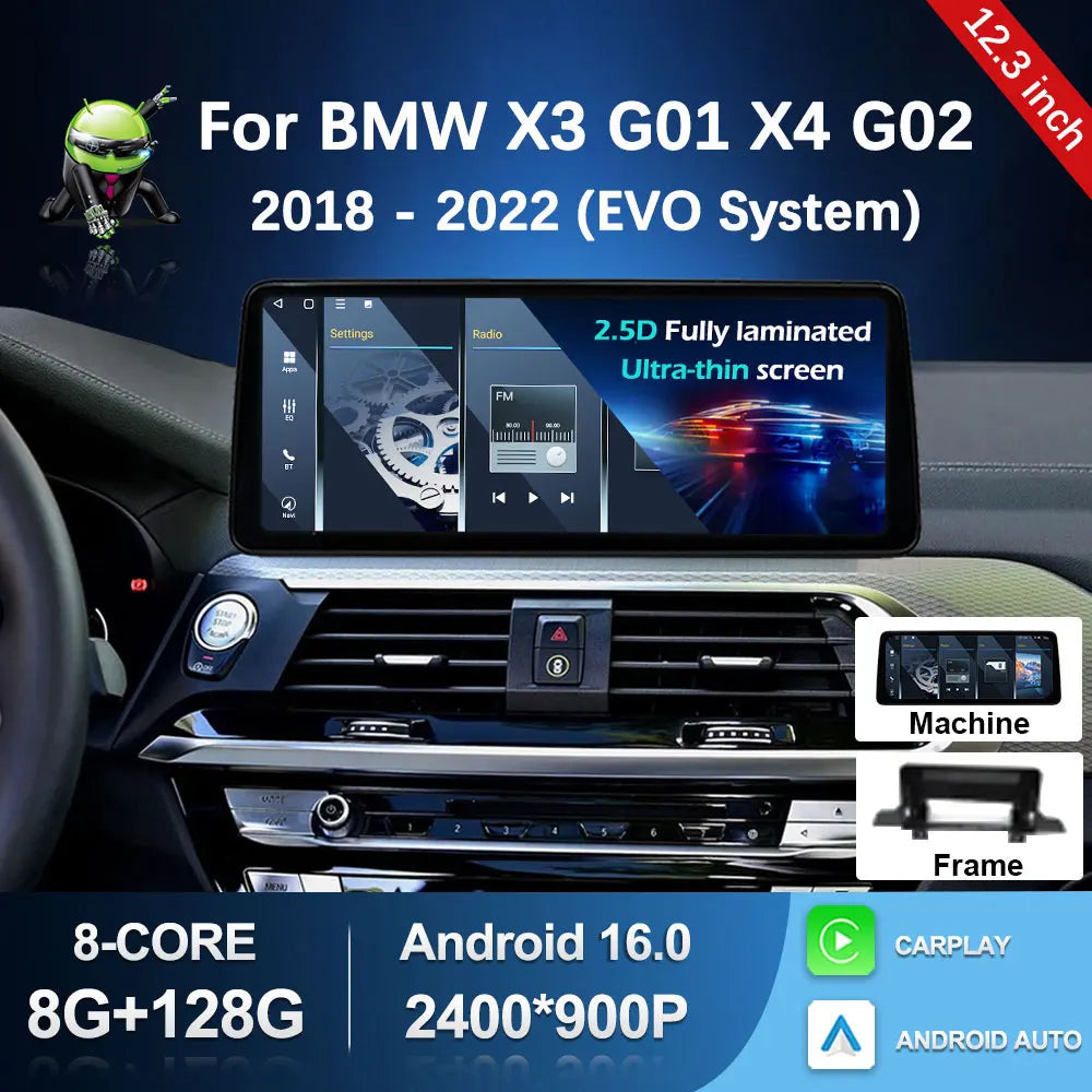 Navi GPS Android 16 for BMW X3 G01 X4 G02 2018 - 2022 EVO System Wireless Carplay Car Radi