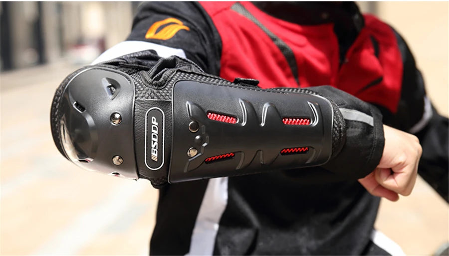 Motorcycle ATV Elbow Arm Leg Knee Shin Armor Guard Shield Cover Protector 4Pcs