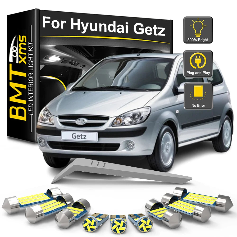 10-Piece LED Interior Light Kit for Hyundai Getz - Canbus Error-Free Bulbs | AUTOKITSHOP