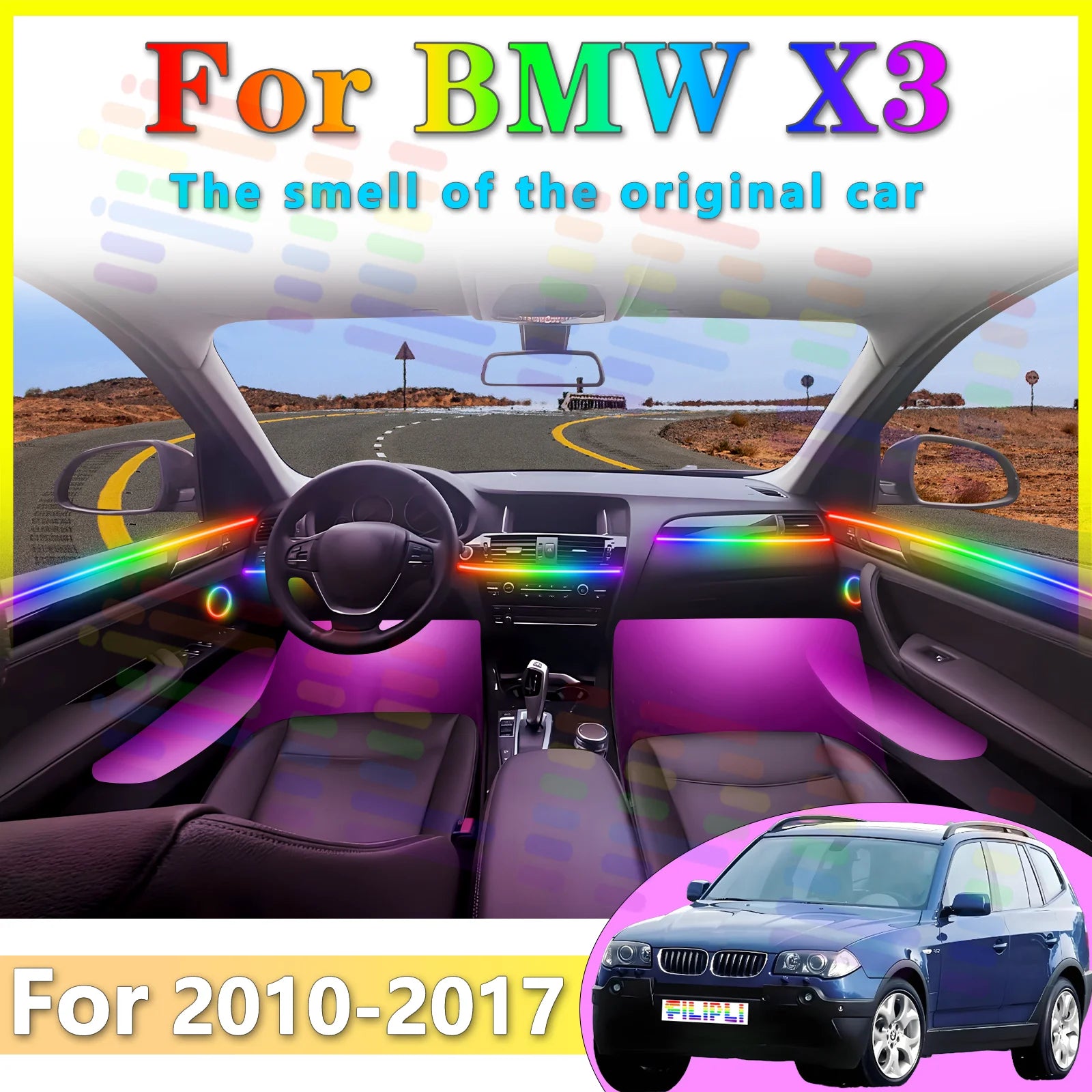 RGB - Ambient Light - for BMW G01 X3 - App Control - Car Interior Lighting | AUTOKITSHOP