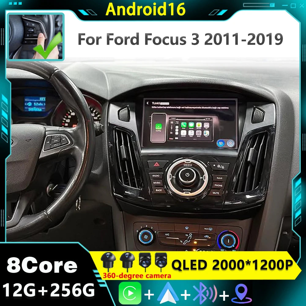 Android 16 Car Radio For Ford Focus Mk3 2011-2019 BT Multimedia Video Player Android Autor