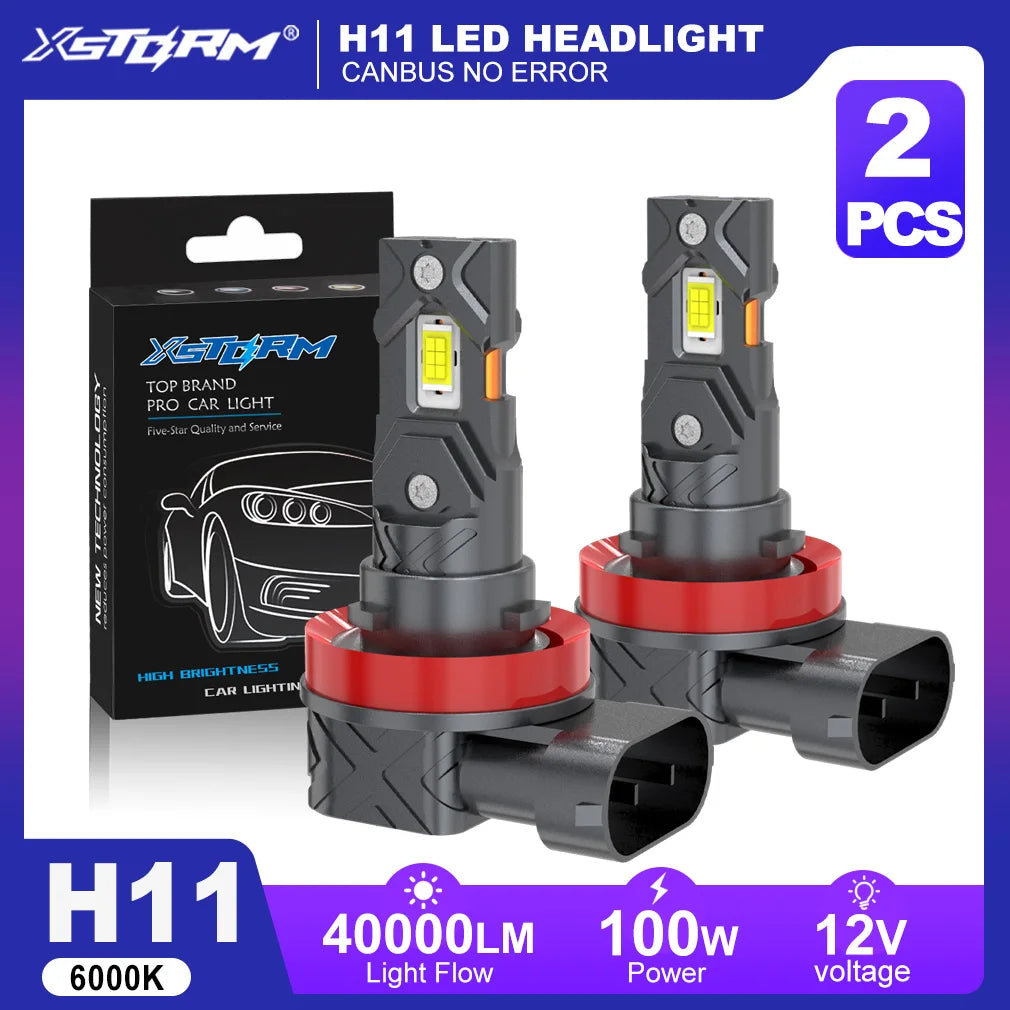 XSTORM H11 LED Headlights Canbus 9005 9006 LED Fog Lights for Car 40000LM 100W 6000K Auto