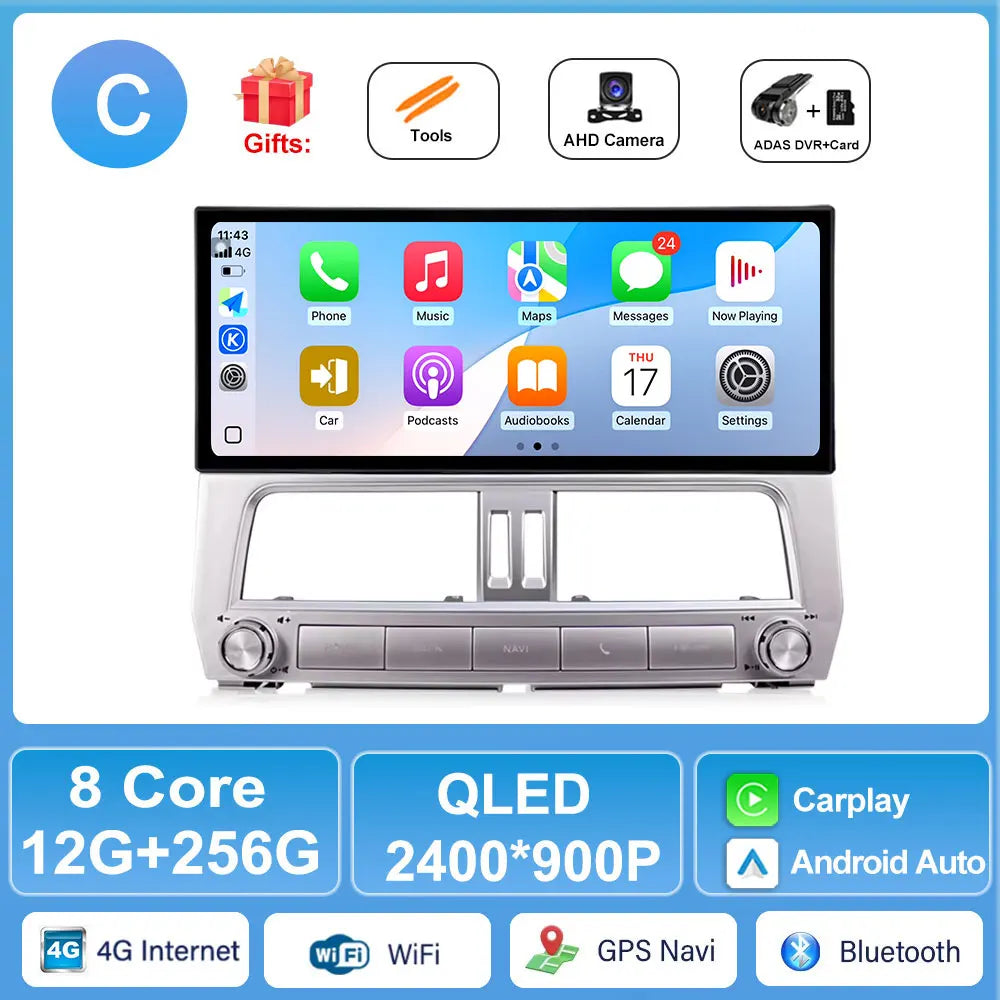 Toyota Land Cruiser Prado 150 2018-2022 Android Car Stereo with Carplay, GPS, WiFi | AUTOKITSHOP