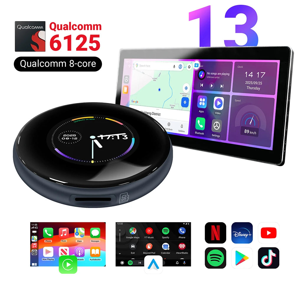 Android 13 QCM6125 AI Box For BMW Cars Wireless CarPlay For BMW ID6 ID7 ID8 ID9 Touch Scre