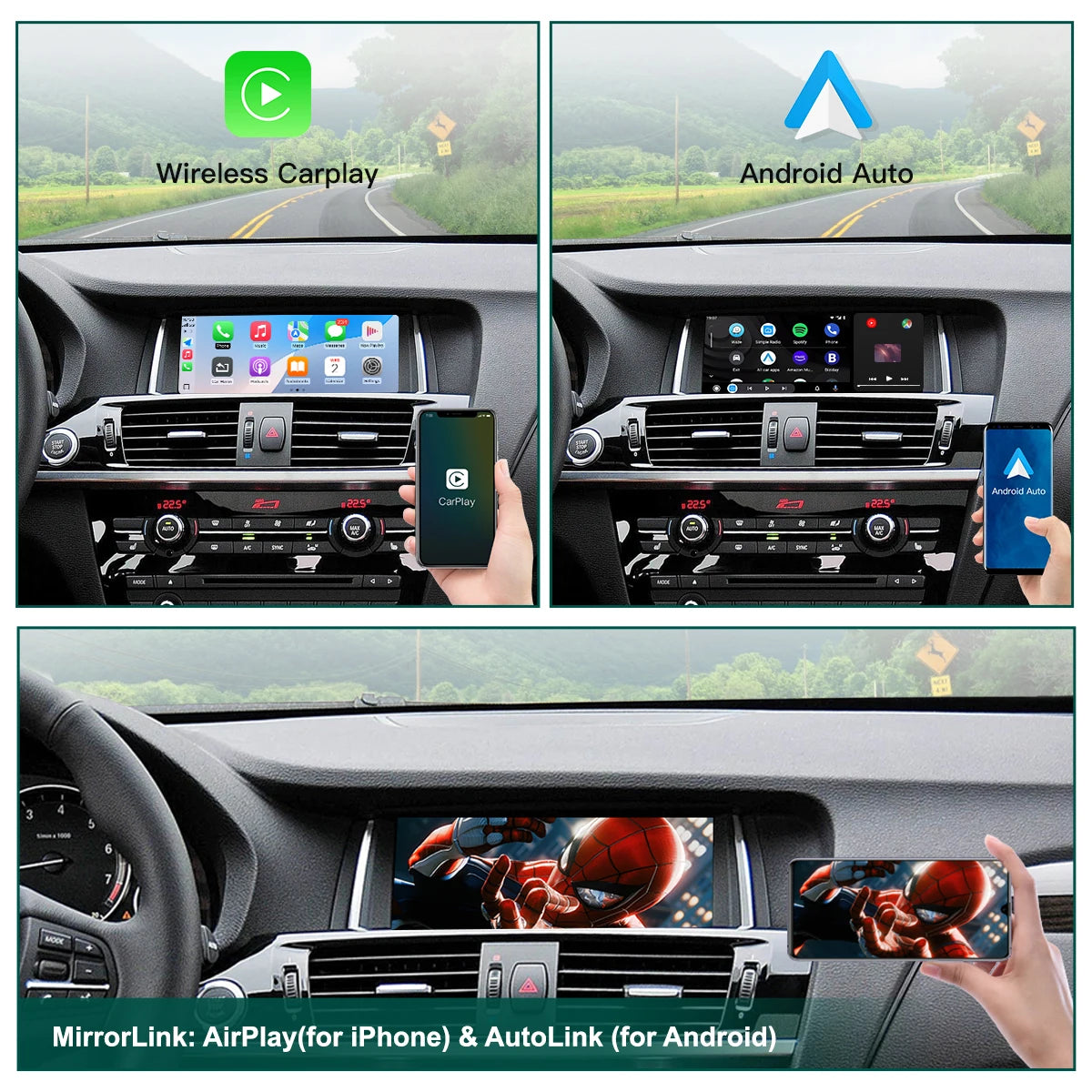 Wireless CarPlay & Android Auto Mirror Link Functions Decoder For BMW X3 F25 G01 NBT/CIC S