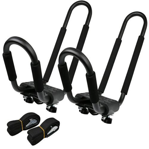 1 Pair J Style Kayak Roof Rack Carrier Car Top Cross Bar Mount Holder For Canoe Boat Transport - Automotive LED Light