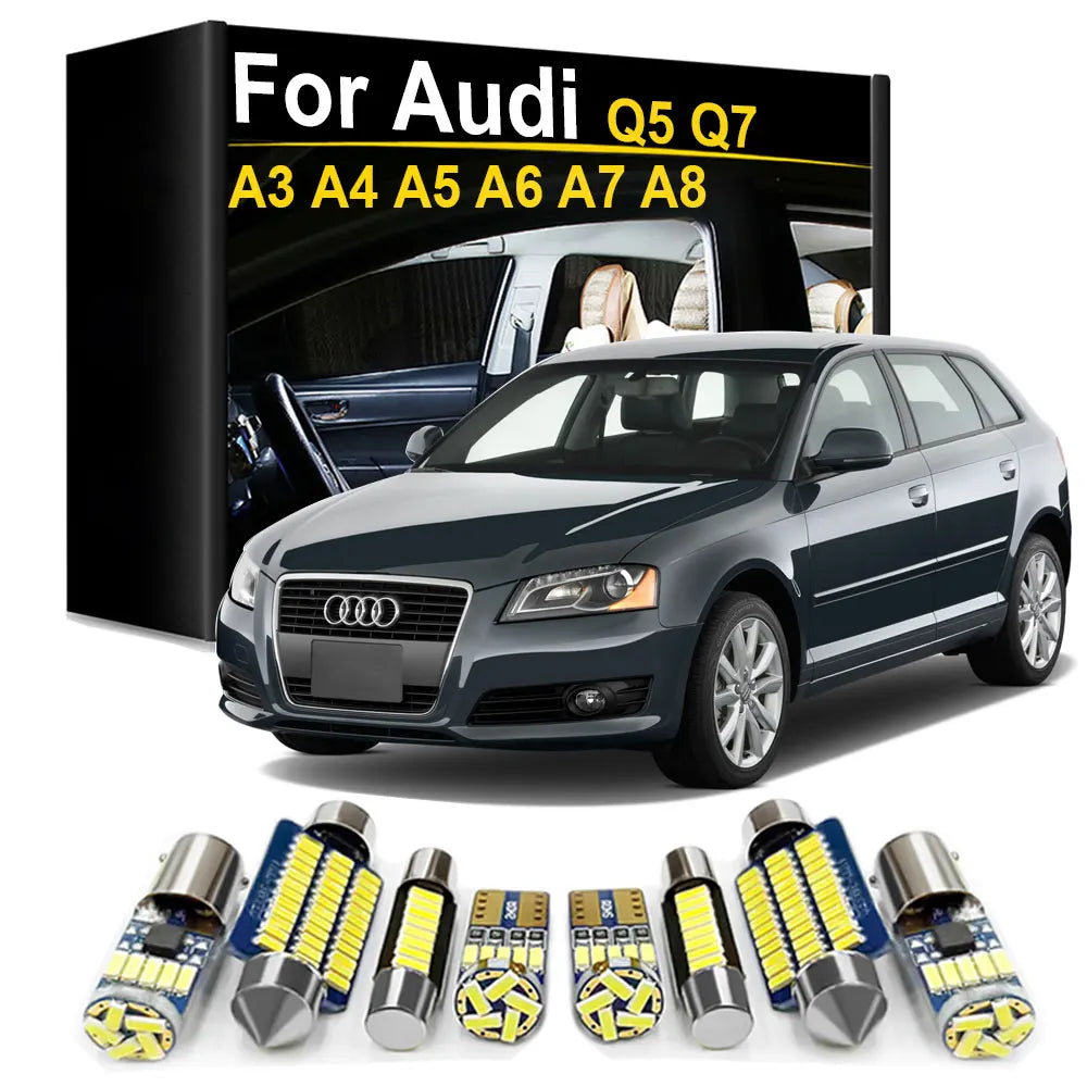 LED Interior Light Kit for Audi A3 S3 8L 8P 8V A4 S4 B5 B6 B7 B8 A5 S5 A6 S6 C5 C6 C7 A7 S7 A8 S8 D3 Q5 SQ5 Q7 4L - C...
