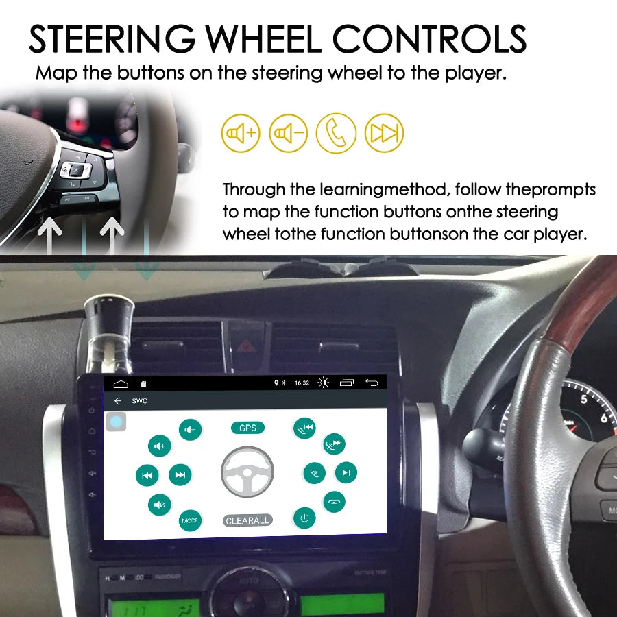 AI Voice Android 14 big screen Car Video Player Radio Upgrade For Toyota Allion T260 2007-