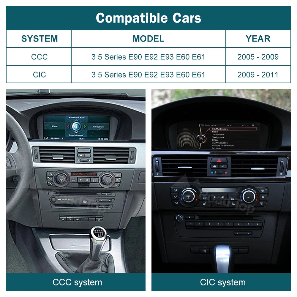 CN RoadTop 12.3 Wireless CarPlay Linux Screen For BMW Series 3 5 E60 E61 E90 E91 E92 E93 C