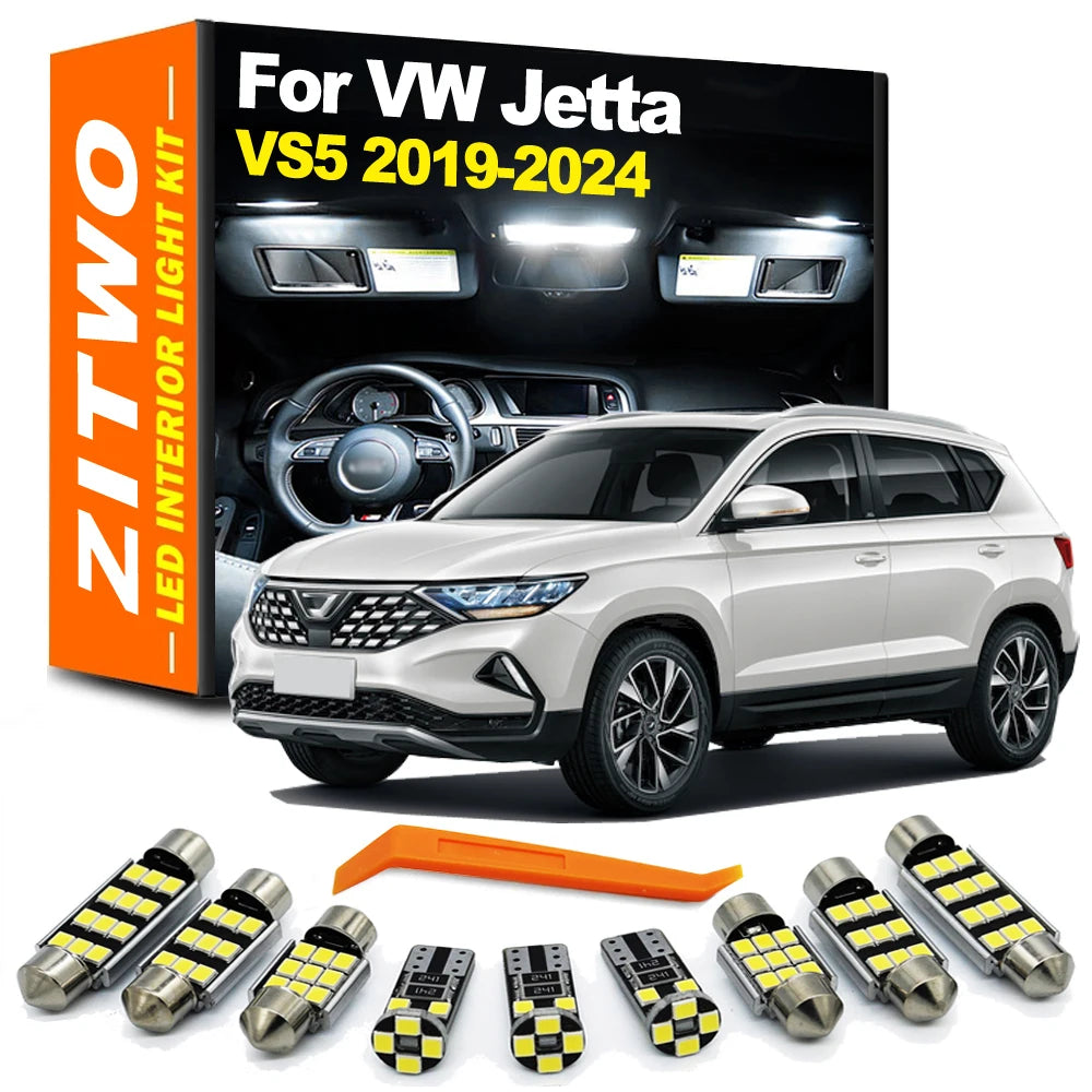 ZITWO 7Pcs LED Interior Dome Map Reading Trunk Light Kit For VW Jetta VS5 2019 2 for VW VS5 - Canbus LED Car Light