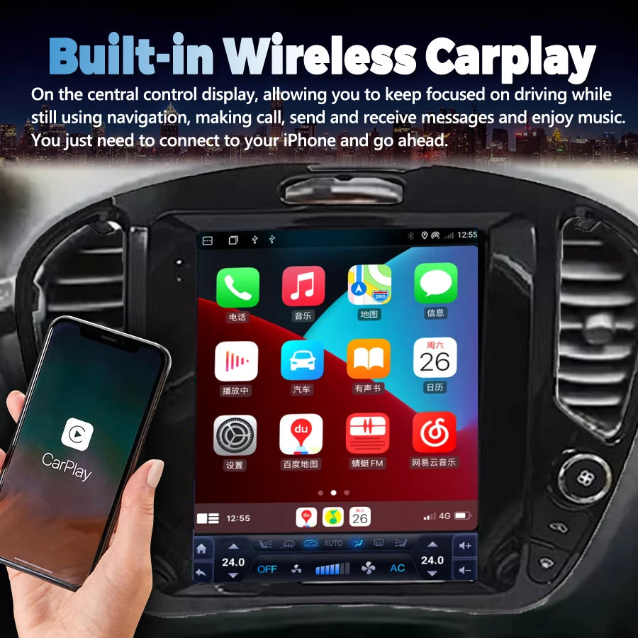 10.4inch Android Screen For Nissan Juke 2011-2018 Car Radio GPS Video Player Carplay Navig