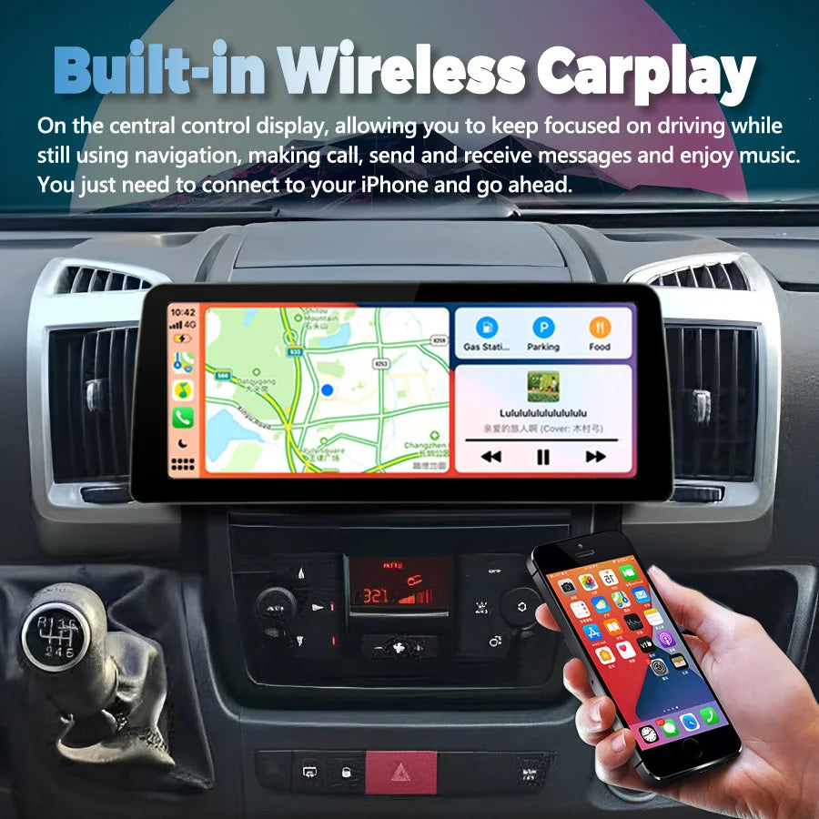 12.3inch 1920*720 Screen Radio Car Video Player Stereo For FIAT Ducato 2006-2017 Android 1