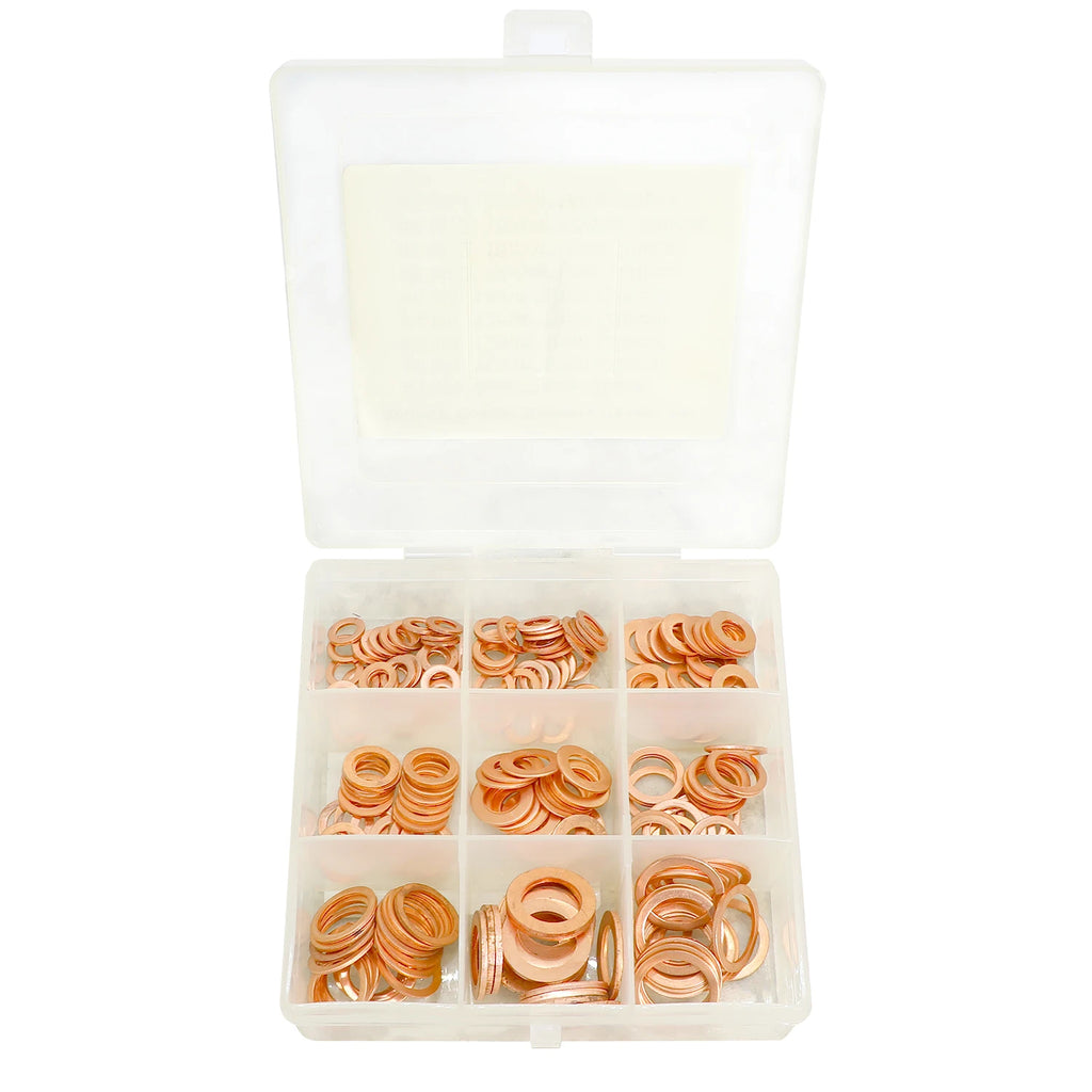 Copper Gasket Boxed Multistandard O Shaped Copper Gasket Combination Oil Plugging and Sealing Ri - Automotive LED Light