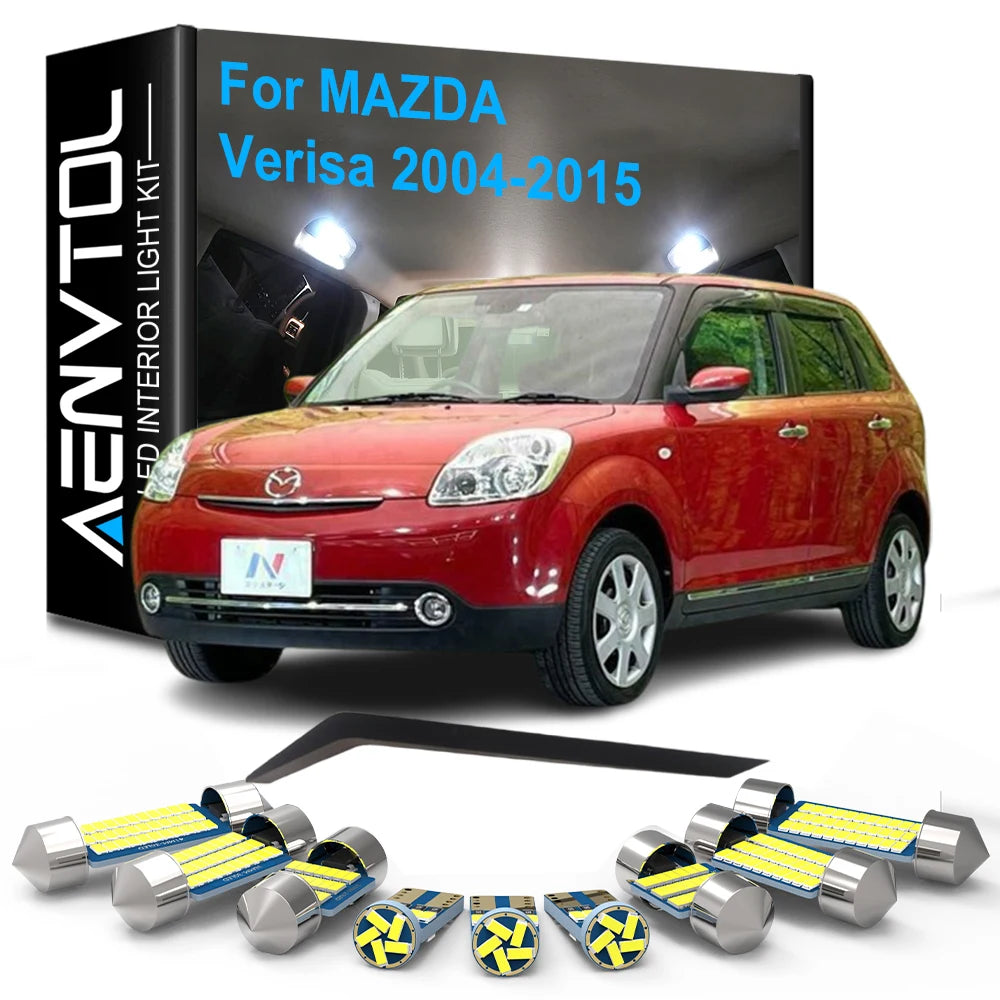 11-Piece LED Interior Light Kit for Mazda Verisa - Canbus Error-Free Bulbs | AUTOKITSHOP