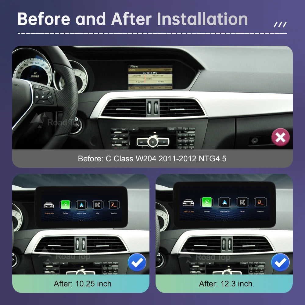 Linux Touch Screen for Mercedes Benz C Class W204 S204 2011-2012 Multimedia Wireless Carpl | AUTOKITSHOP