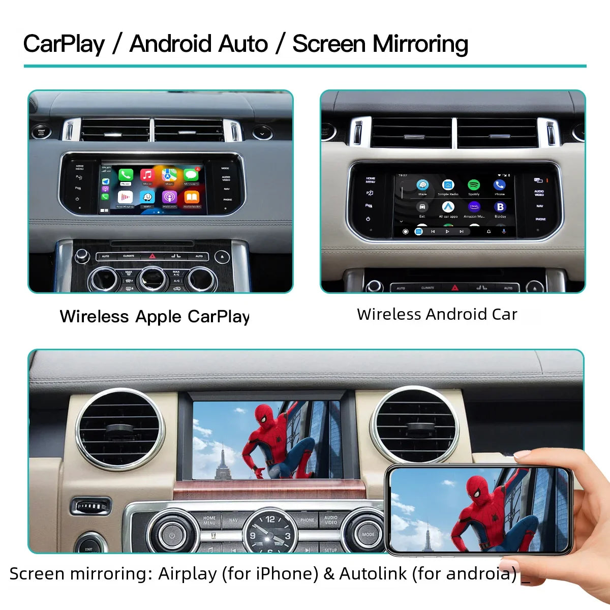 AUTOABC Wireless Carplay Android Auto for Land Rover Jaguar Bosch Discovery 4 Aurora Freel | AUTOKITSHOP