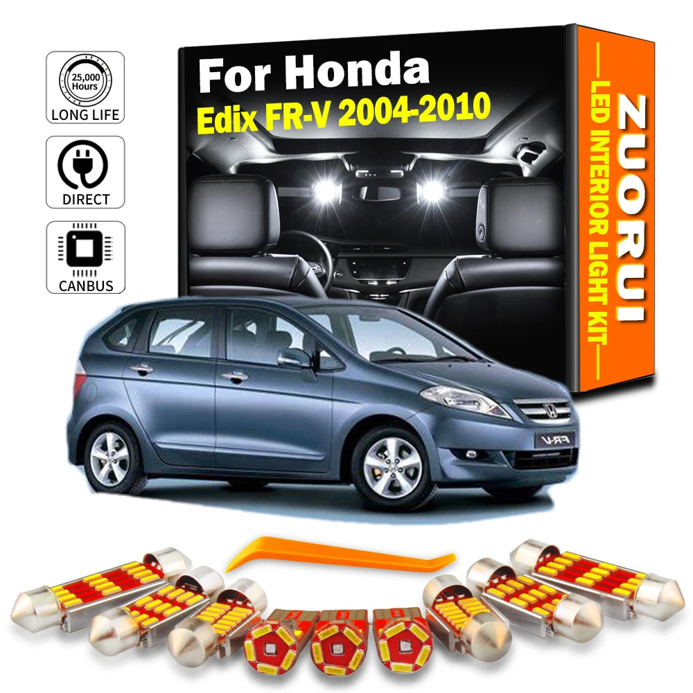 10-Piece LED Interior Light Kit for Honda Edix FR-V FRV - Canbus Error-Free Bulbs | AUTOKITSHOP