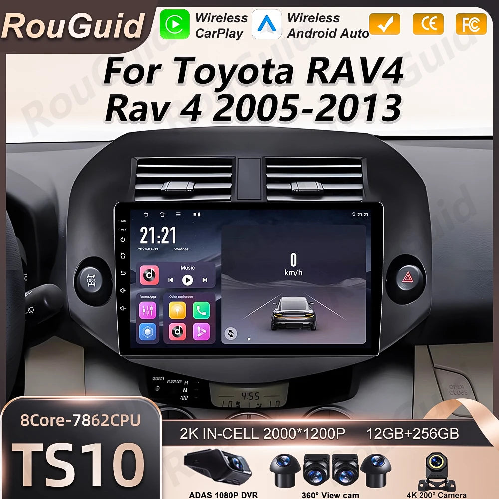 Android 16 Car Radio Carplay For Toyota RAV4 Rav 4 2005 2006 2007-2013 Car Intelligent Sys | AUTOKITSHOP