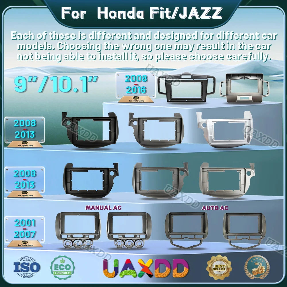 Cadre Double DVD For 2001-2007 Honda FREED FitMPV 9 10.1INCH LHD RHD Panneau Fascia de Voi