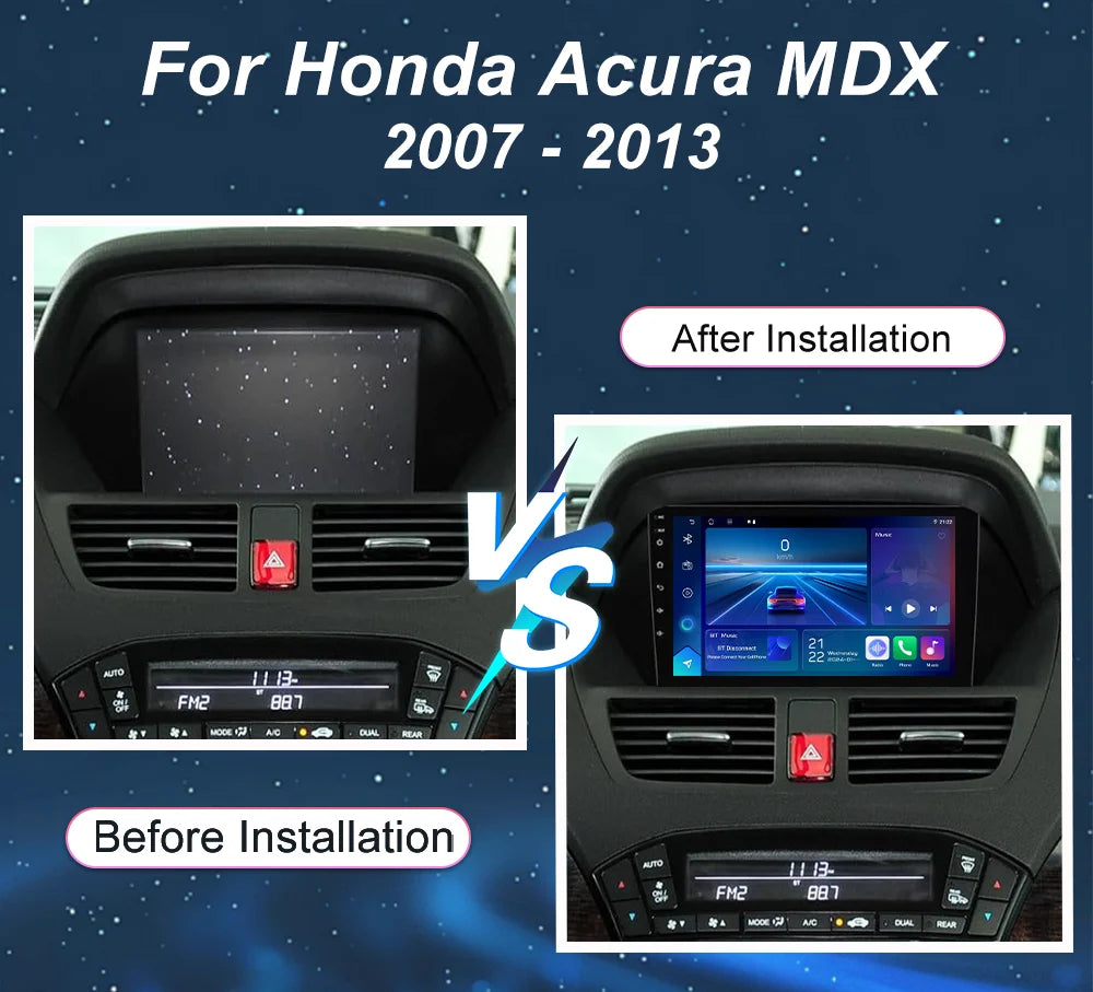 Android 16 Carplay Auto For Honda Acura MDX 2007 2008 2009 2010 2011 2012 2013 Multimedia