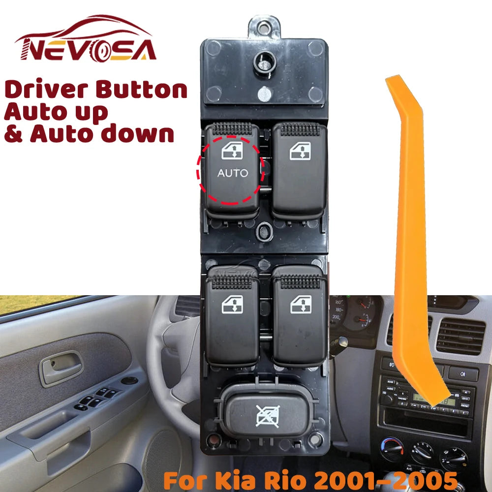 For Kia Rio 2001 2002 2003 2004 2005 Master Left Hand Driver Window Control Switch Glass Lifter  - Automotive LED Light