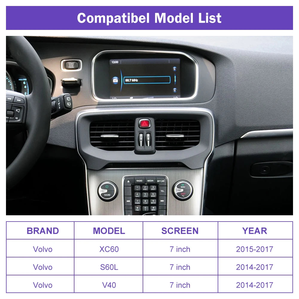 Android Auto Wireless CarPlay for Volvo V40 7" 2014-2019 Mirror Link Full Display Screen M | AUTOKITSHOP