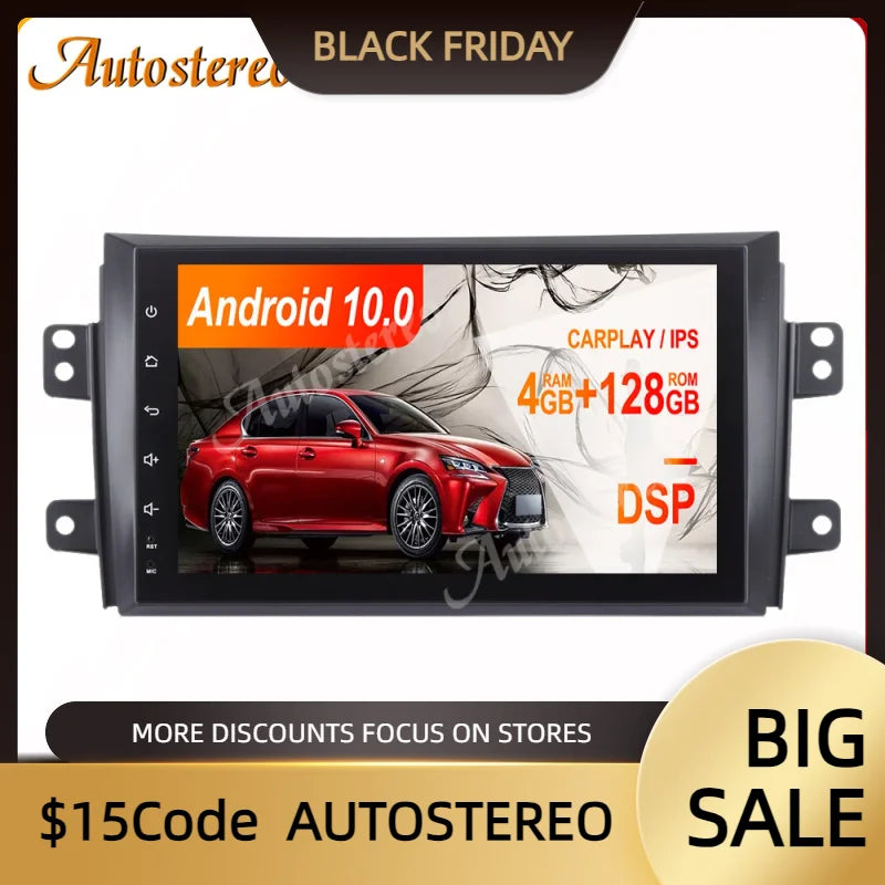 Auto Stereo Android 13 Car GPS Navigation for SUZUKI SX4 2006-2012 Head Unit Multimedia Pl