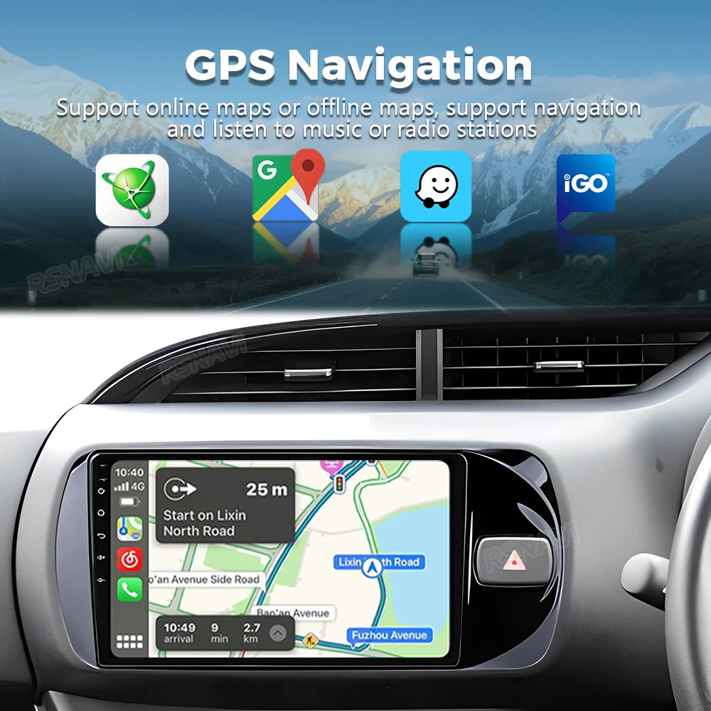 Android 16 Carplay For Toyota Vitz 3 XP130 2014 2015 2016 2017 2018 2019 Car Radio Multime